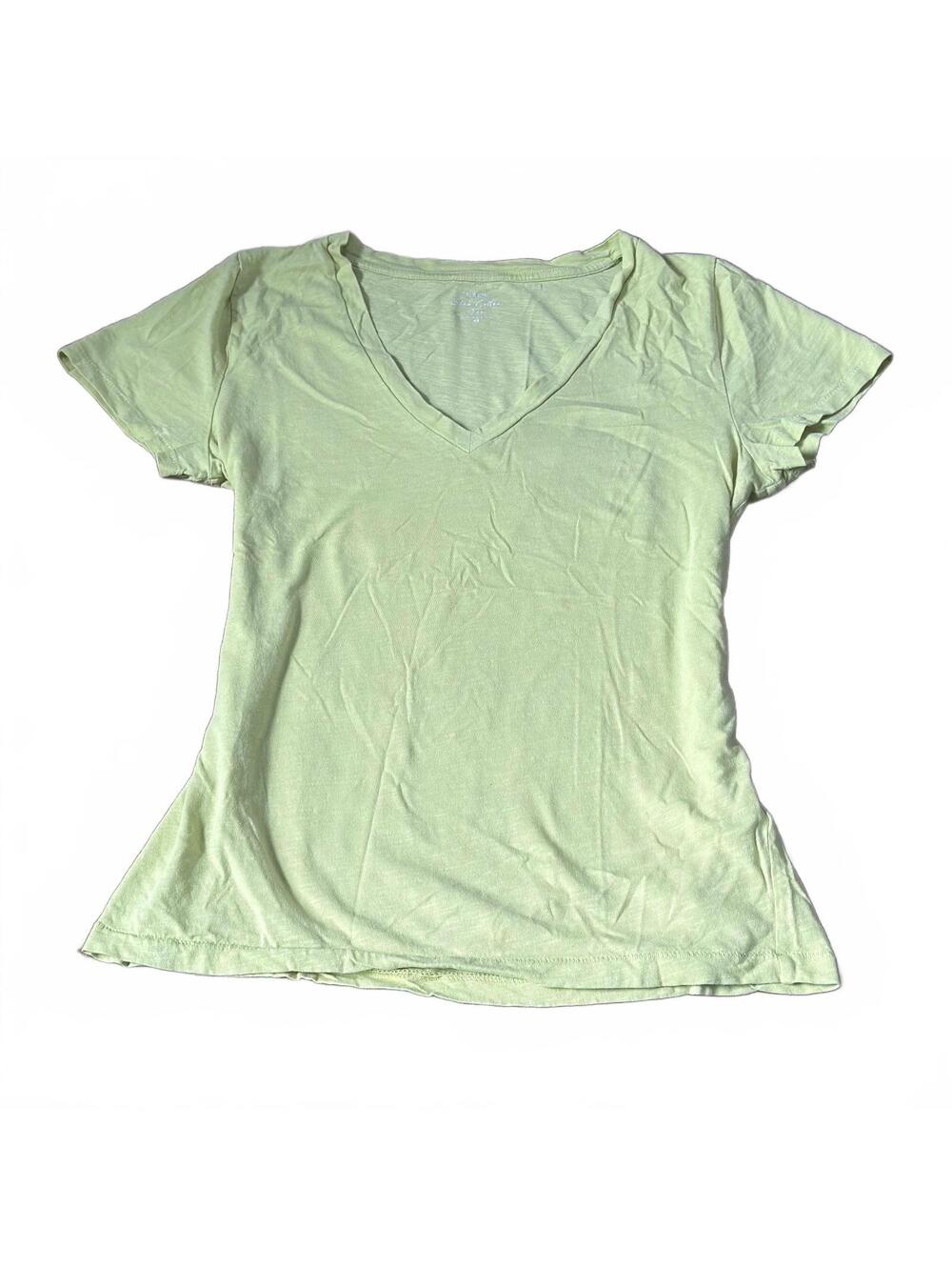 jcrew light mint cotton v‑neck tee